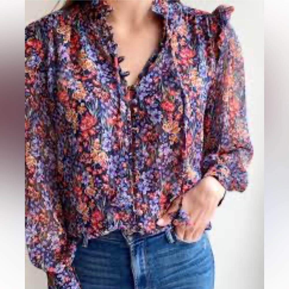 MISA Los Angeles Analeigh floral blouse size medium